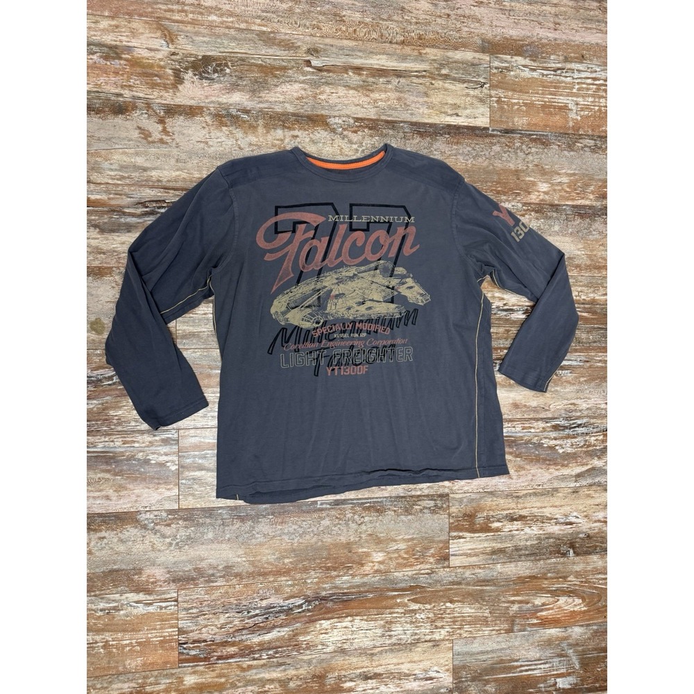 Mens Disney Parks Star Wars Millennium Falcon Long Sleeve Shirt Size XL